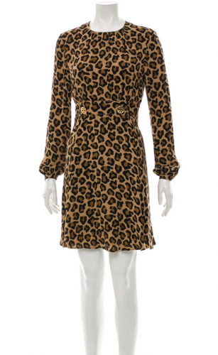 Abito leopardato con cintura